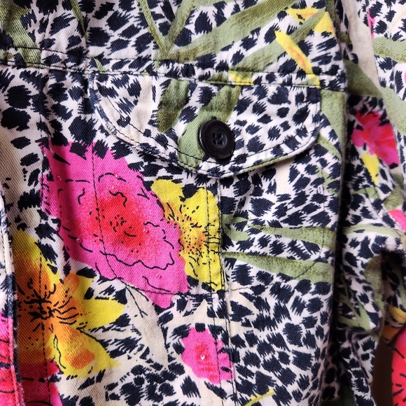 Studio Works - Leppard and Floral Print Jacket with pockets - Picture 4 of 9